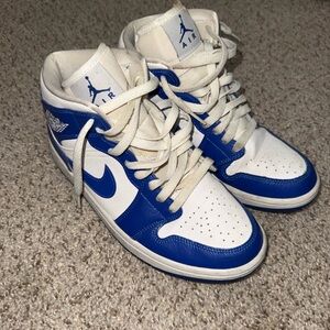 Jordan Retro High Top Sneakers White and Blue